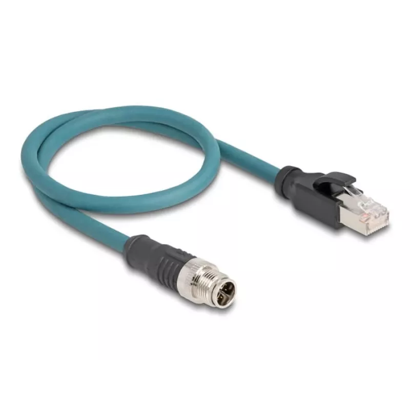 DeLOCK 60077 adaptador de cable M12 RJ-45 negro - turquesa (60077)