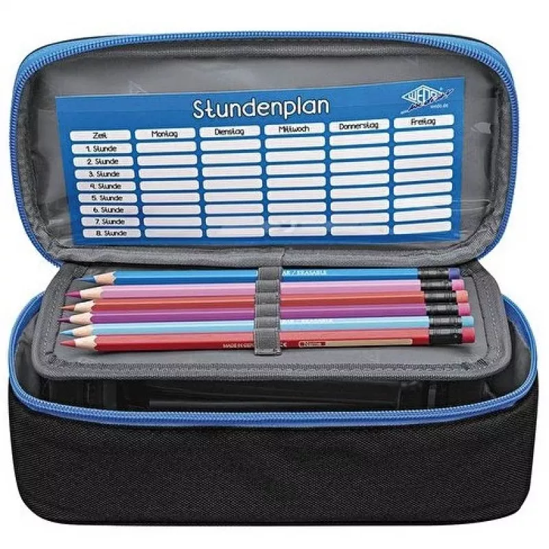 WEDO Estuche escolar negro/azul claro