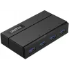 UNITEK Y-HB03001 Hub de interfaz USB 3.2 Gen 1 (3.1 Gen 1) Type-B 5000 Mbit/s Negro