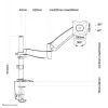 Newstar Soporte de escritorio para pantalla plana (CLAMP/GROMMET) 10-30 Silver