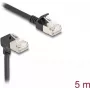 Delock Cable de red RJ45 Cat.6A S/FTP delgado 90° arriba en ángulo / recto 5 m negro (80290)