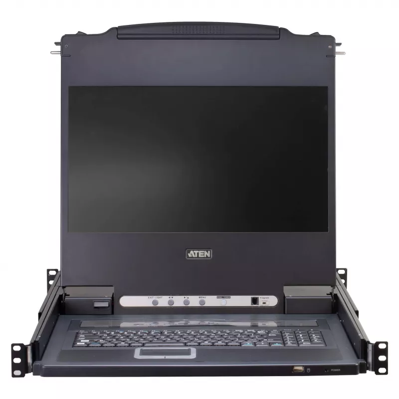 ATEN CL5708MW Conmutador KVM LCD de 43 cm de ancho, USB-PS/2, VGA, 8 puertos, distribución UK
