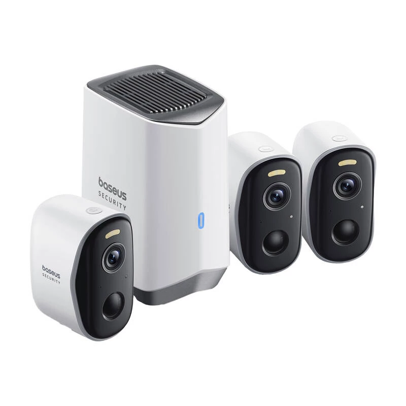 N1 Baseus cámara de exterior 2K set pack de 3 (blanco)