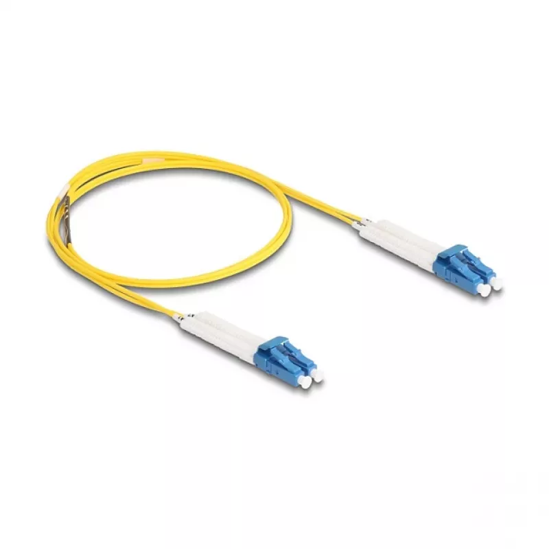Delock cable de fibra óptica LC Duplex a LC Duplex monomodo OS2 acodado 1 m