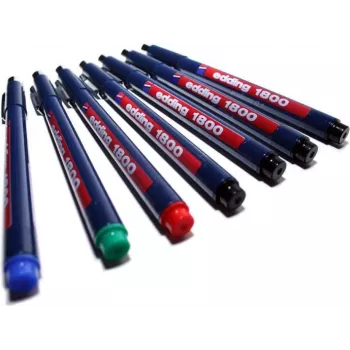 Edding 1800 Profipen – Rotulador de gel con capuchón – Rojo – Azul – Plástico – 0,7 mm – Metal (4-180007002)