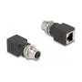 Adaptador Delock M12 X-coded 8 Pin conector hembra a conector hembra RJ45 recto