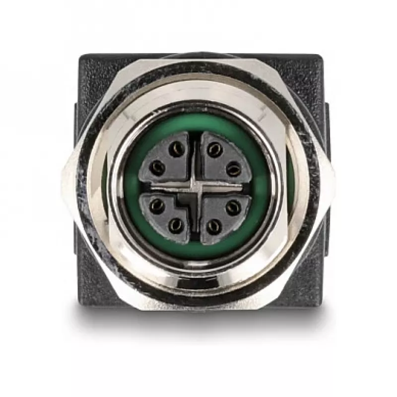Adaptador Delock M12 X-coded 8 Pin conector hembra a conector hembra RJ45 recto