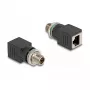 Adaptador Delock M12 X-codificado 8 Pin conector macho a conector hembra RJ45 recto