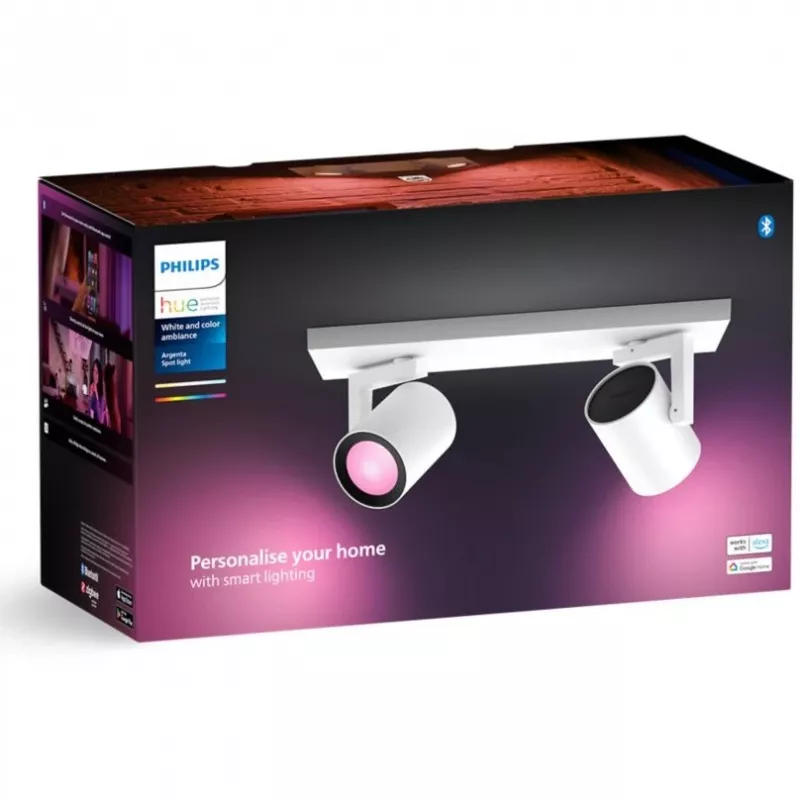 Philips Hue White&Col. Amb. Argenta Spot 2flg. blanco 2x4,2W.