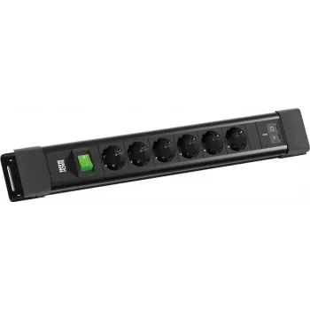 BACHMANN CONNECTUS 6xCEE7/3 1x interruptor, 1xUSB C/C 45W L=2,0m CEE7/7 negro (BM0022772)