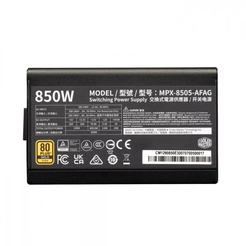 Fuente de alimentación modular Elite Gold 850W ATX 3.1 80 Plus Gold