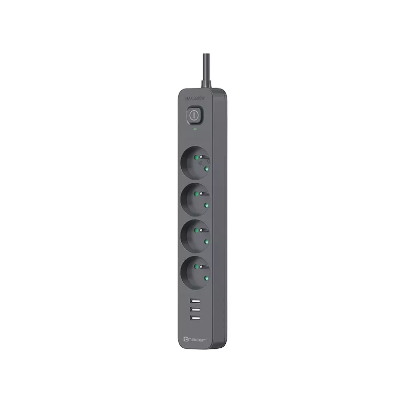Tracer 47685 Power Line+ 5m (4 tomas + 3x USB A)