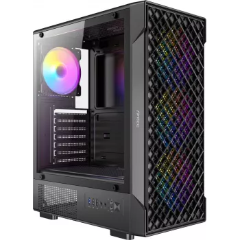 ANTEC VX-320 ARGB ATX, Micro-ATX, ITX carcasa para PC gaming Mid Tower, negra (0-761345-10234-6)