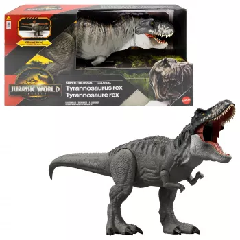 Jurassic World Rebirth figura de acción Super Colossal Tyrannosaurus Rex, juguete de dinosaurio T-Rex de película