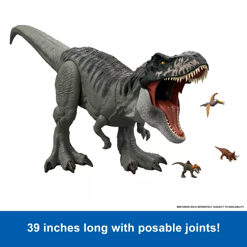 Jurassic World Rebirth figura de acción Super Colossal Tyrannosaurus Rex, juguete de dinosaurio T-Rex de película