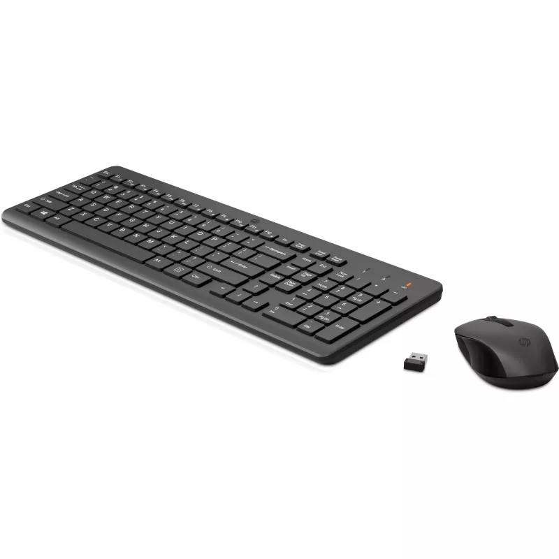 HP 330 Combinación de ratón y teclado inalámbrica, tamaño completo (100%), inalámbrico, RF inalámbrico, negro, ratón incluido