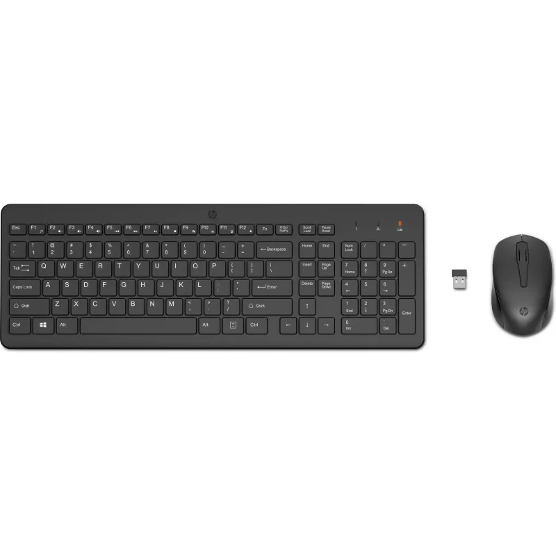 HP 330 Combinación de ratón y teclado inalámbrica, tamaño completo (100%), inalámbrico, RF inalámbrico, negro, ratón incluido
