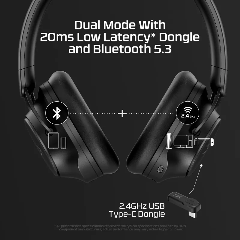 HyperX Cloud MIX 2 - Auriculares gaming (negro), con cable e inalámbricos, gaming, 20 - 20000 Hz, 270 g, auriculares, negro