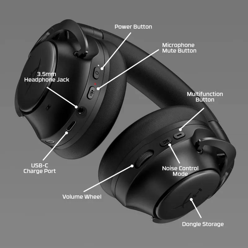 HyperX Cloud MIX 2 - Auriculares gaming (negro), con cable e inalámbricos, gaming, 20 - 20000 Hz, 270 g, auriculares, negro