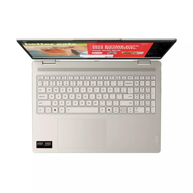 Lenovo Yoga 7 2-in-1 16AKP10 Copilot+ PC AMD Ryzen™ AI 7 350 Híbrido (2 en 1) 40,6 cm (16 inch) pantalla táctil WUXGA 16 GB LPDDR5x-SDRAM 1 TB SSD Wi-Fi 7 (802.11be) Windows 11 Pro inglés gris