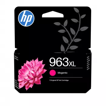 HP 963XL cartucho de tinta original magenta, alto rendimiento (XL), magenta, tinta pigmentada, 23,25 ml, 1 ud., pack individual