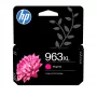 HP 963XL cartucho de tinta original magenta, alto rendimiento (XL), magenta, tinta pigmentada, 23,25 ml, 1 ud., pack individual
