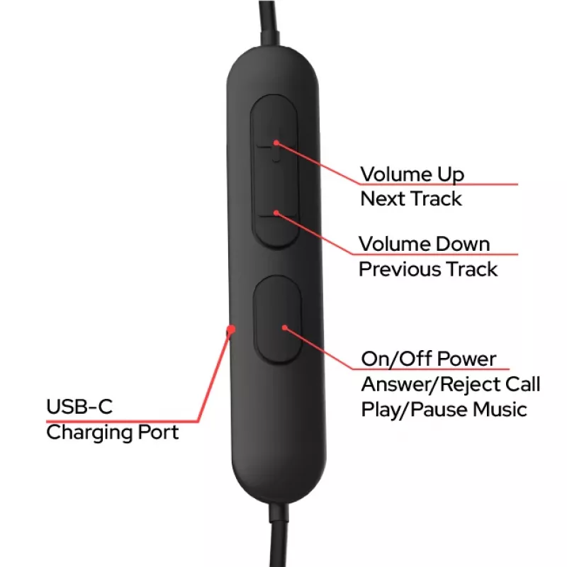 Verbatim TruSound Pro auriculares de cuello negros, inalámbricos, música/uso diario, 20 - 20000 Hz, 74 g, auriculares, negro