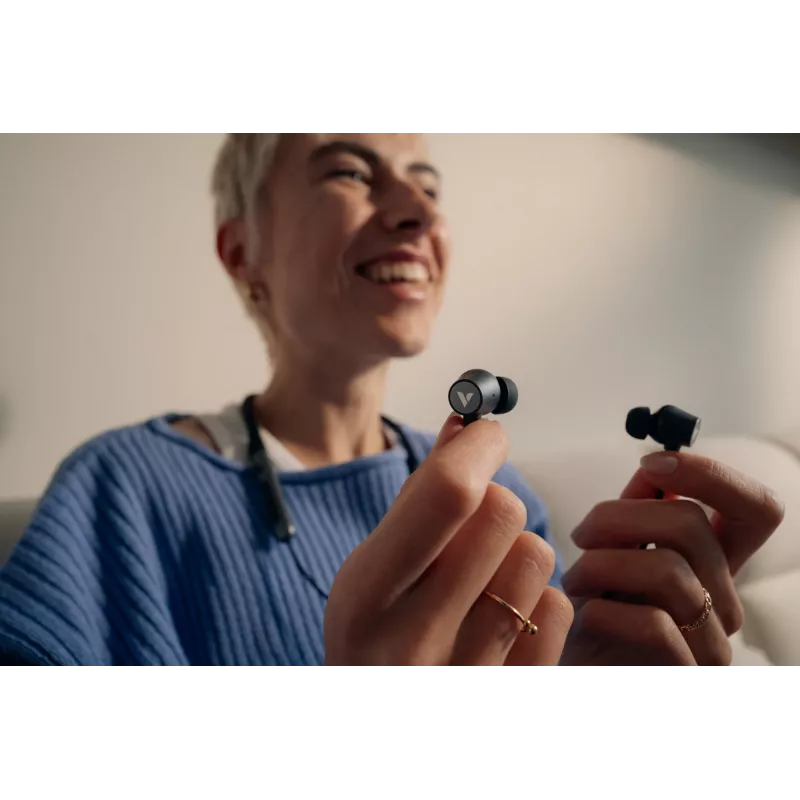 Verbatim TruSound ANC auriculares de cuello negro, inalámbricos, 20 - 20000 Hz, música/uso diario, 46,5 g, auricular, negro