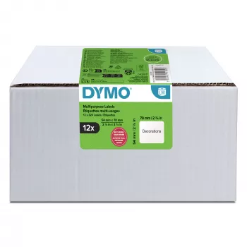 DYMO Authentic LabelWriter etiquetas multiuso | 54 mm x 70 mm | autoadhesivas | 12 rollos con 320 etiquetas Easy-Peel (3.840 unidades) | para impresoras de etiquetas LabelWriter | fabricadas en Europa