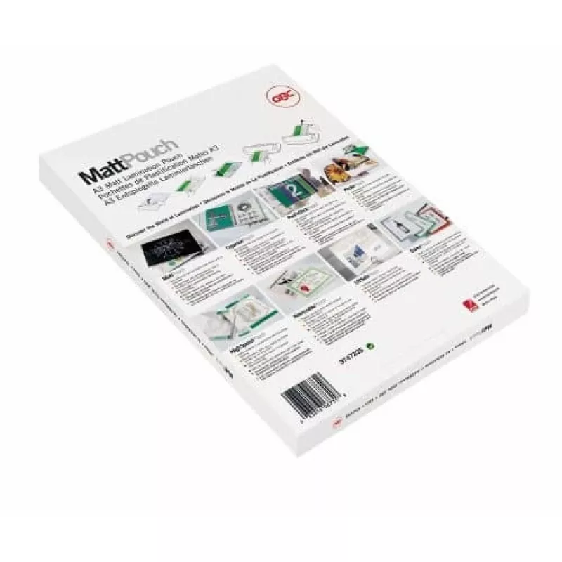 GBC funda de laminar A4 mate 100 micras, mate, A4, 216 mm, 0,2 mm, 303 mm, 100 uds.
