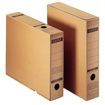 Leitz 6084-00-00 Caja de archivo con solapa, A4, cartón ondulado natural, 70x265x325 mm