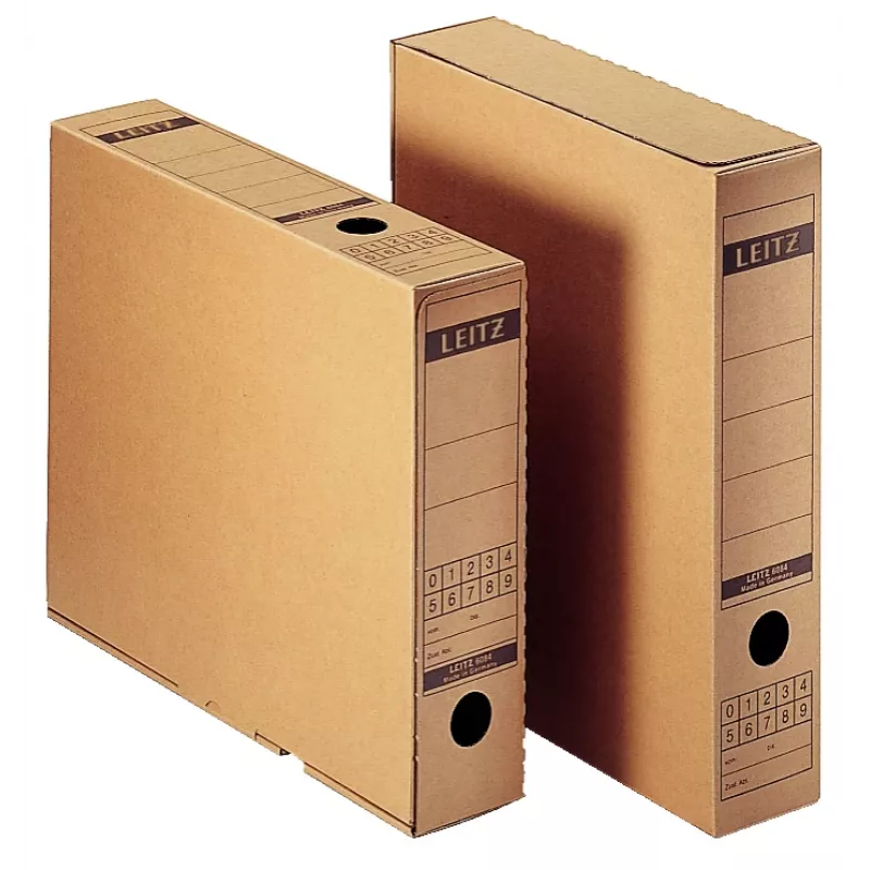 Leitz 6084-00-00 Caja de archivo con solapa, A4, cartón ondulado natural, 70x265x325 mm