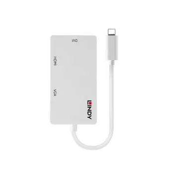 Lindy USB Type-C a Triple Display convertidor, 3840 x 2160 píxeles