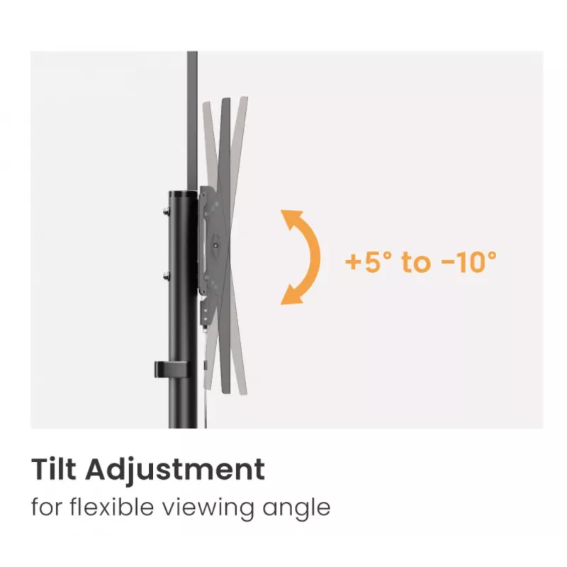 Equip Economy soporte de TV con ruedas 55 inch - 100 inch, 2,54 m (100 inch), 100 x 100 mm, 800 x 600 mm, -10 - 5°, plástico, acero inoxidable, negro