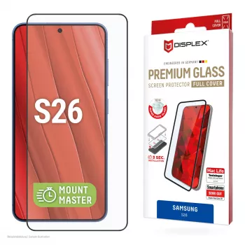 Displex Premium cristal protector de pantalla (cobertura total, 10H) para Samsung S26, cobertura total