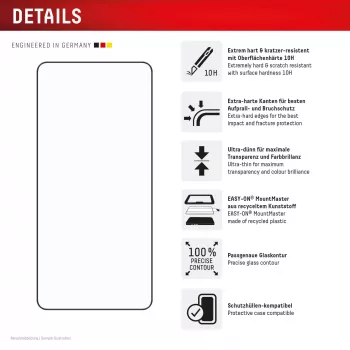 Displex Premium cristal protector de pantalla (cobertura total, 10H) para Samsung S26, cobertura total