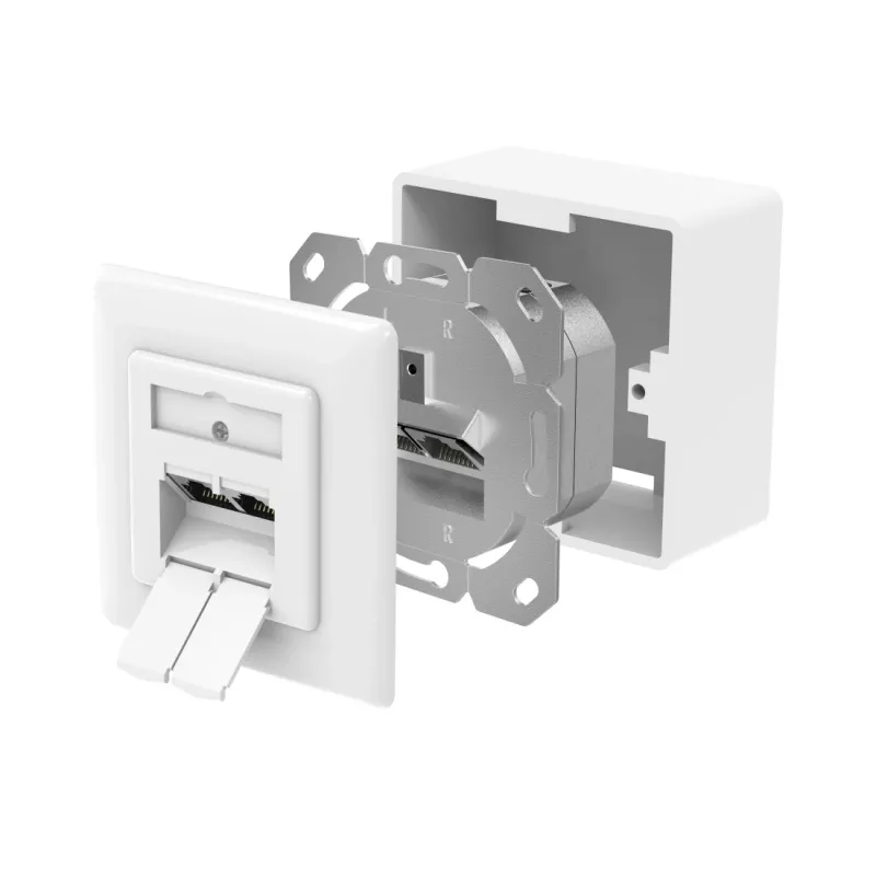 Hama 00300029 toma de red 2 x RJ-45 blanco