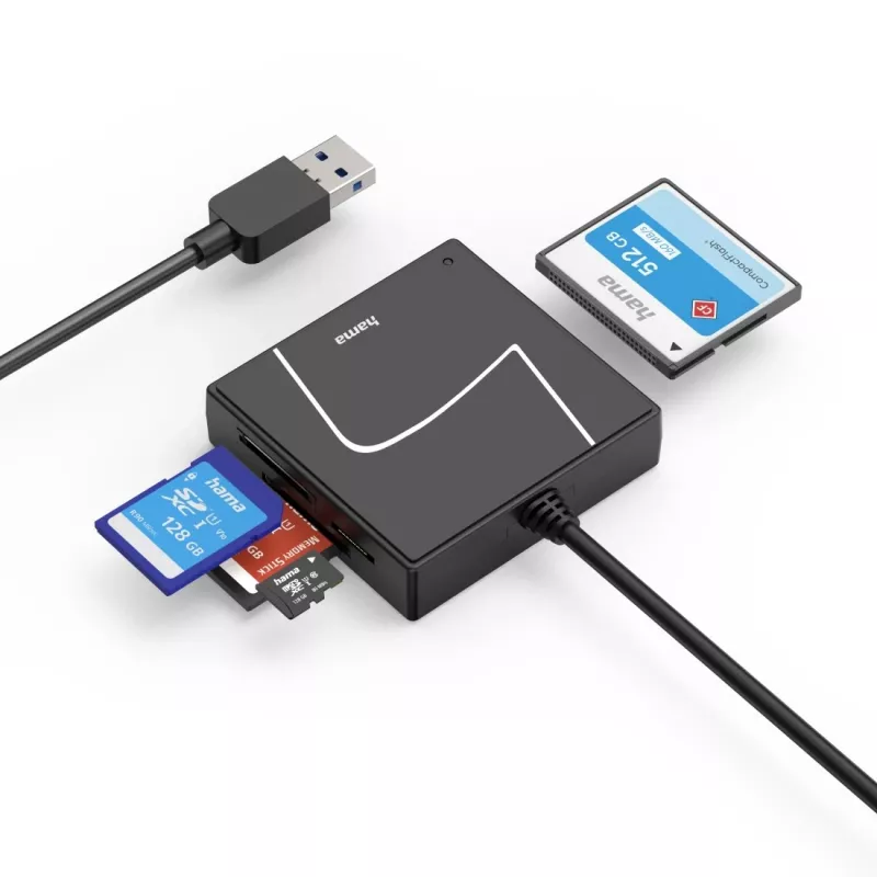 Hama 00200148 lector de tarjetas USB 3.2 Gen 1 (3.1 Gen 1) Type-A/Type-C negro