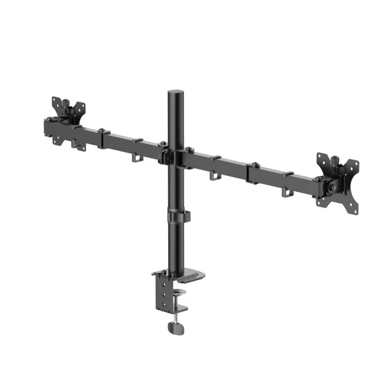 Hama soporte para monitor, 2 monitores, altura ajustable, orientable/inclinable, 13