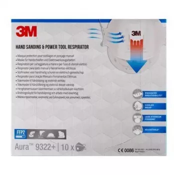 3M 9322PRO10 mascarilla antipolvo 10 uds. cesta FFP2