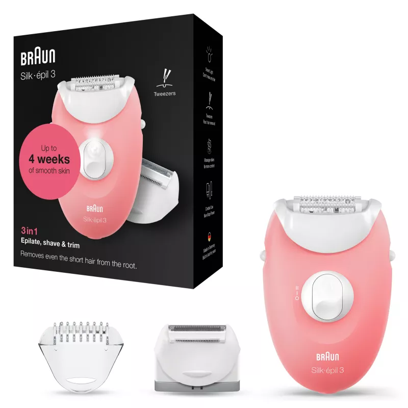 Braun Silk-epil 3-277 depiladora, blanca/rosa
