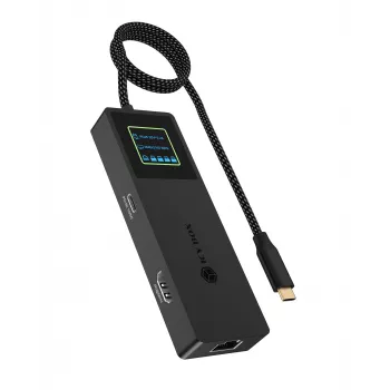 ICY BOX Spade Dock 4038, base de conexión 7 en 1 con pantalla LCD y PD 100 W