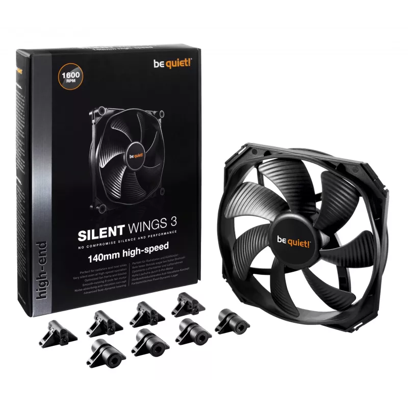 be quiet! SilentWings 3 ventilador para caja de ordenador 14 cm negro