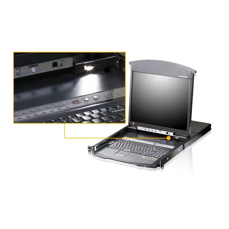 ATEN KL1508AiN consola KVM-over-IP de rack LCD de doble raíl 8 puertos