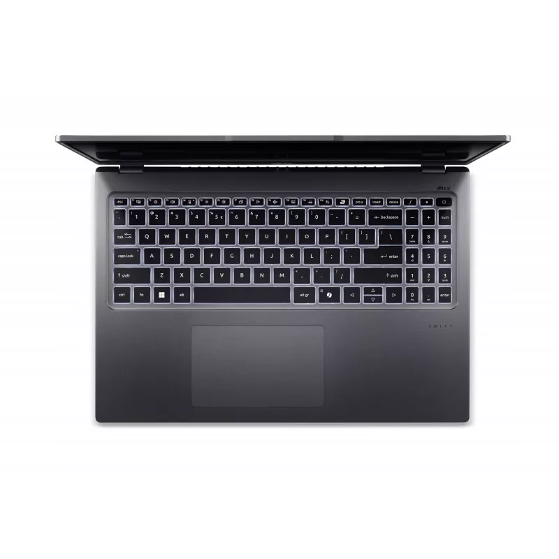 Acer Swift Go 16 SFG16-72-782U Intel Core Ultra 7 155U Portátil 40,6 cm (16 inch) 3.2K 16 GB LPDDR5-SDRAM 1 TB SSD Wi-Fi 6E (802.11ax) Windows 11 Home Gris