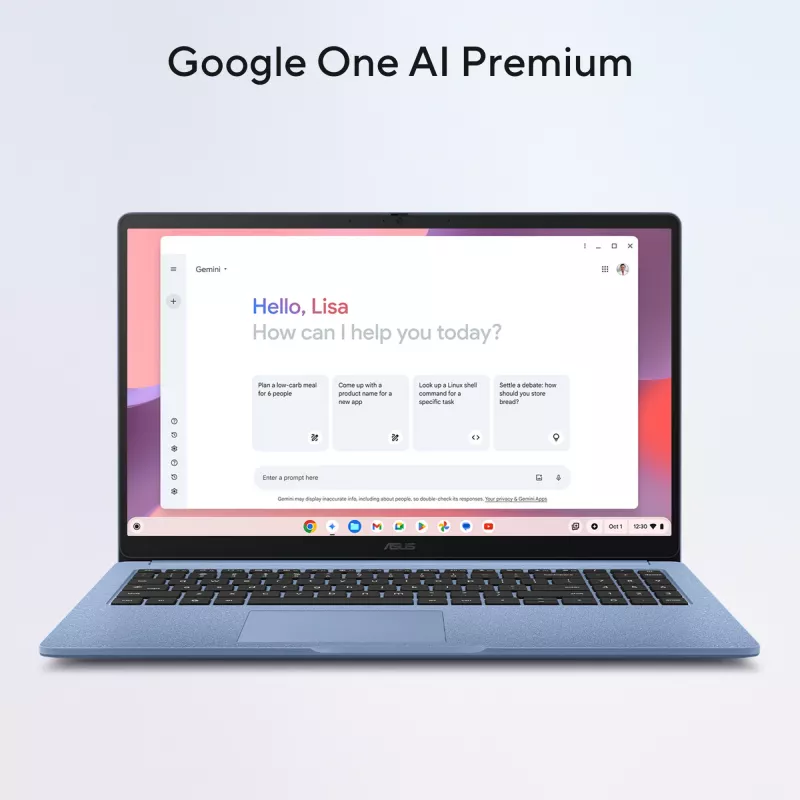 ASUS Chromebook CB1505CTA-S70197-CBE Intel® N N150 39,6 cm (15,6 inch) Full HD 8 GB LPDDR5-SDRAM 64 GB eMMC Wi-Fi 6 (802.11ax) ChromeOS US International Gris