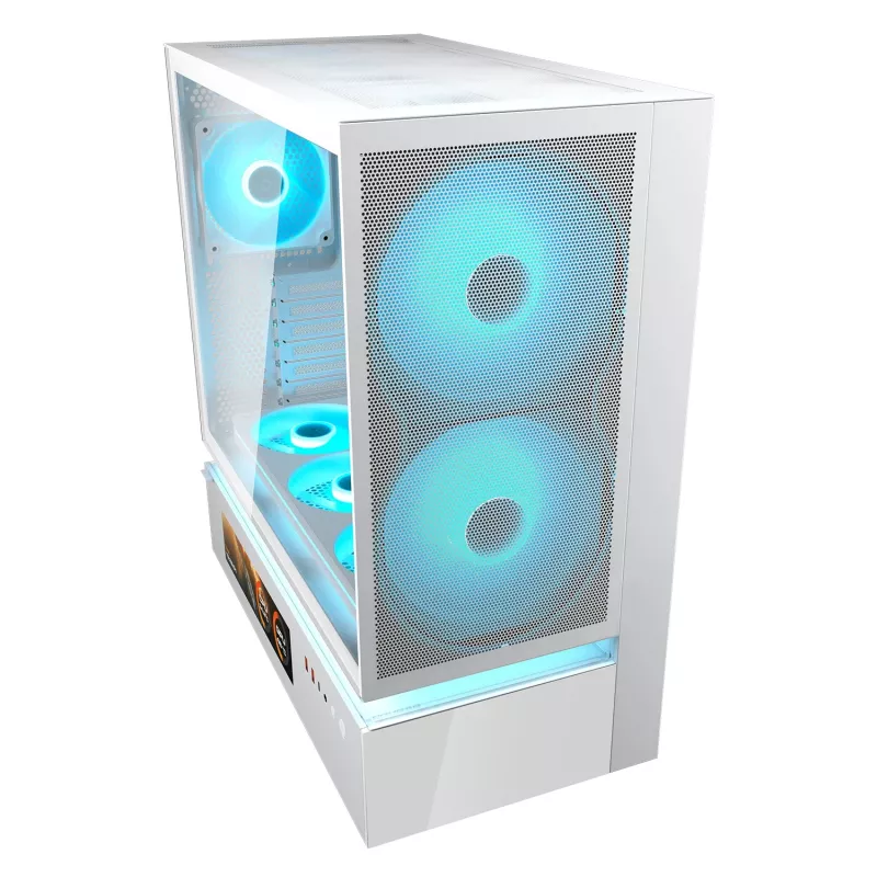 COUGAR Caja Midi Tower, CFV235 Vision, ARGB, Pantalla LCD, Mesh, Blanco