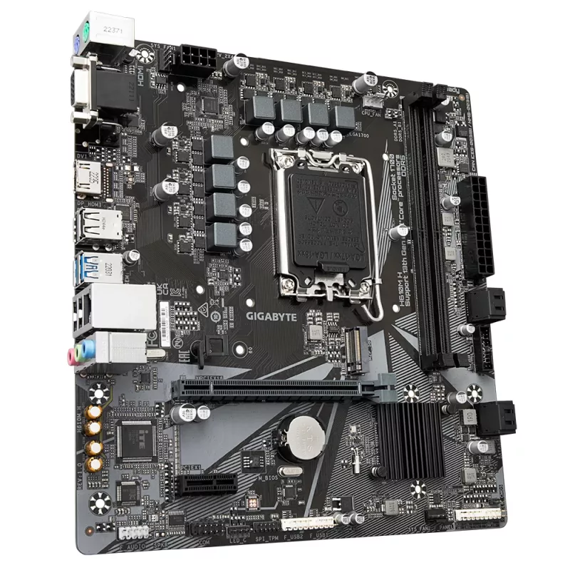 GIGABYTE H610M H Placa base - Compatible con Intel Core 14ª gen, VRM digital híbrido 6+1+1, hasta 5600 MHz DDR4 (OC), 1x PCIe 3.0 M.2, GbE LAN, USB 3.2 Gen 1