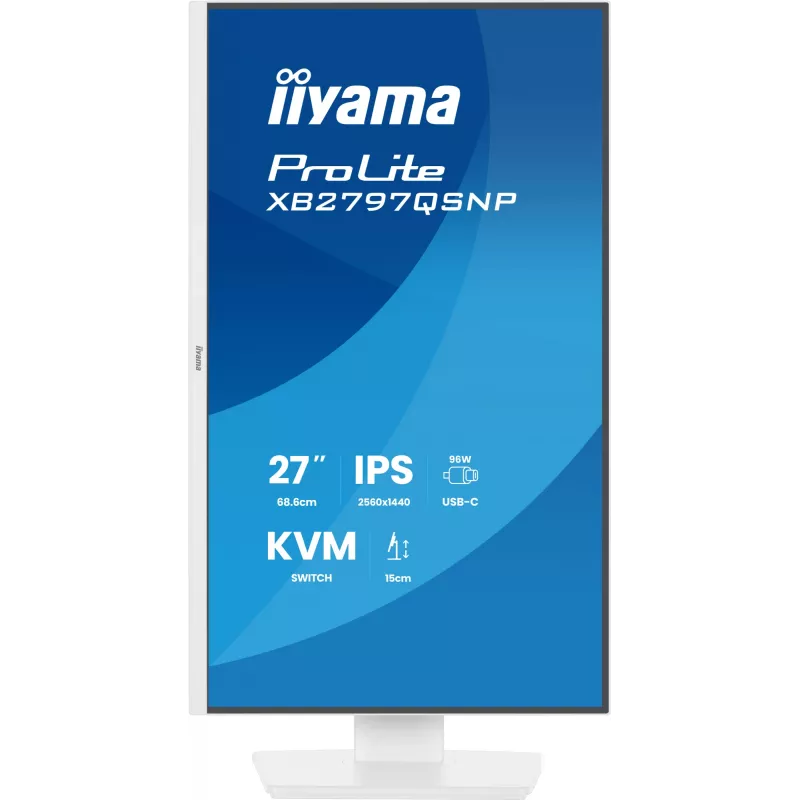iiyama ProLite XB2797QSNP-W1 Monitor de ordenador IPS-LCD 27 inch 68,6 cm (27 inch) 2560 x 1440 píxeles Quad HD Blanco