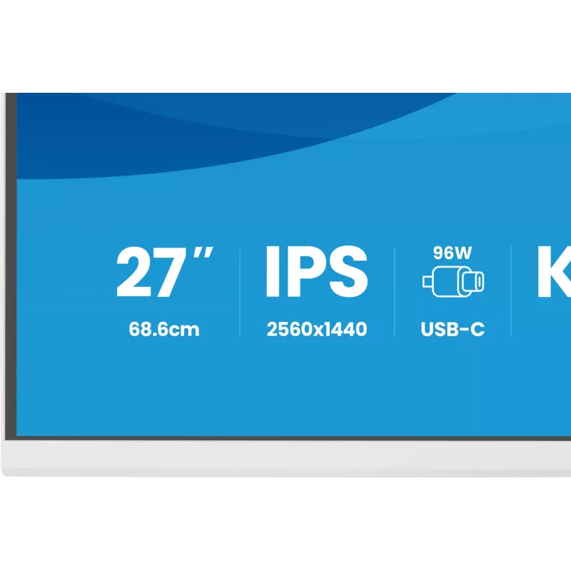 iiyama ProLite XB2797QSNP-W1 Monitor de ordenador IPS-LCD 27 inch 68,6 cm (27 inch) 2560 x 1440 píxeles Quad HD Blanco